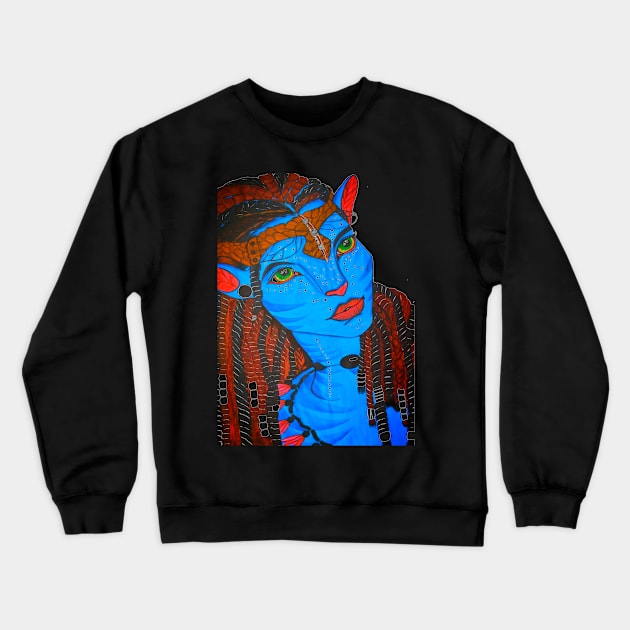 Blue girl Crewneck Sweatshirt by Smriti_artwork